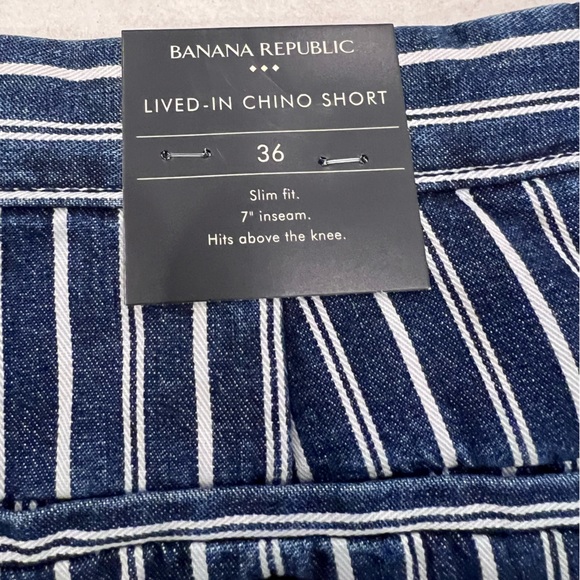 NWT Men's Banana Republic Navy Lived In Chino Shorts Size 36 Slim Fit 7” Inseam - Picture 4 of 10